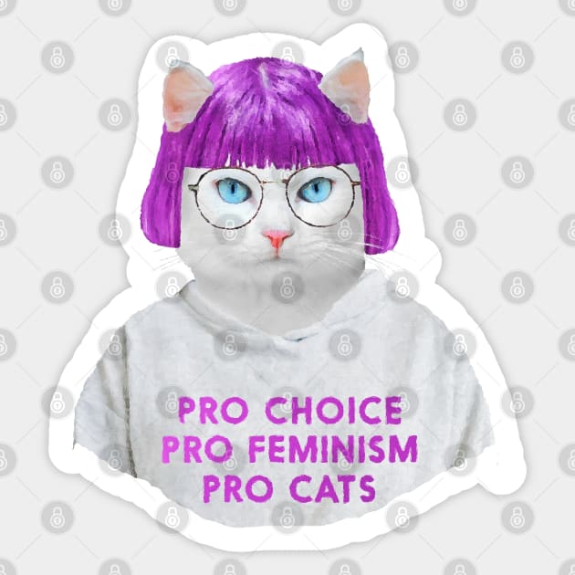 Feminist Cat Sticker by DarkMaskedCats